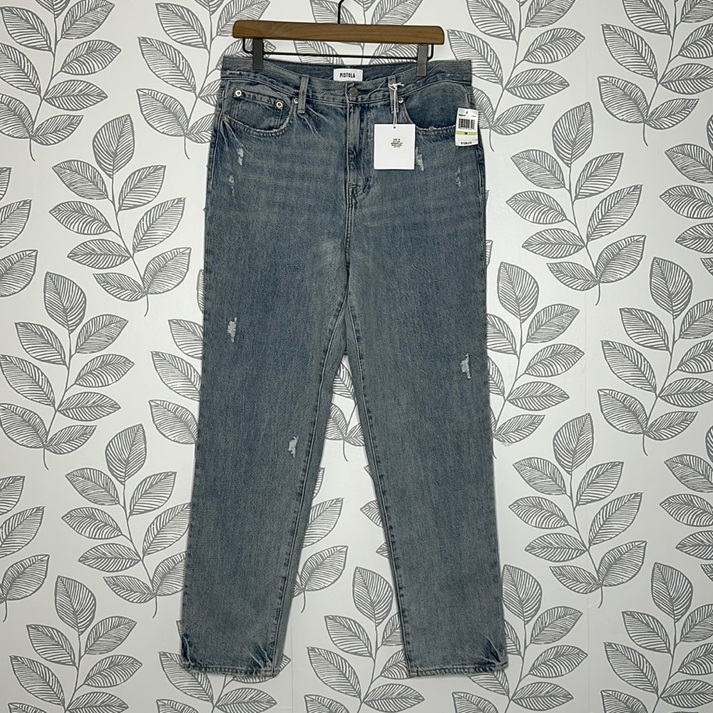 Pistola Blue Jeans NWT Presley High Rise Relaxed Roller Size 30